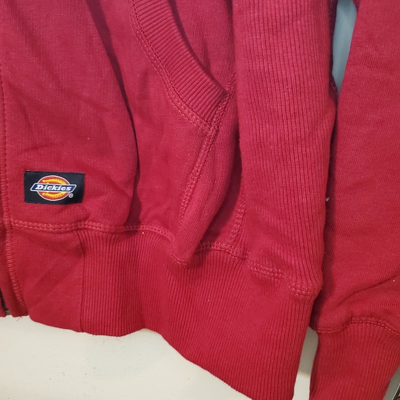 Dickies Red Full Zip Hooded Work Sweatshirt Hoodie Large NWT - Picture 2 of 5